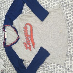 H&M Blue and Gray Long Sleeve Tee